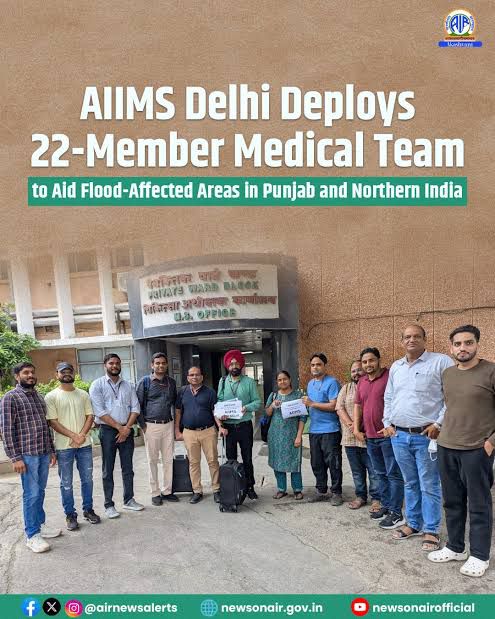 AIIMS New Delhi Medical Relief Team Deployed for Punjab Flood Assistance  Body:
